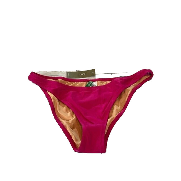 J.Crew Womens Heritage 1989 High Leg Bikini Swim Bottom Cheeky Pink Size M NWT - Picture 3 of 7